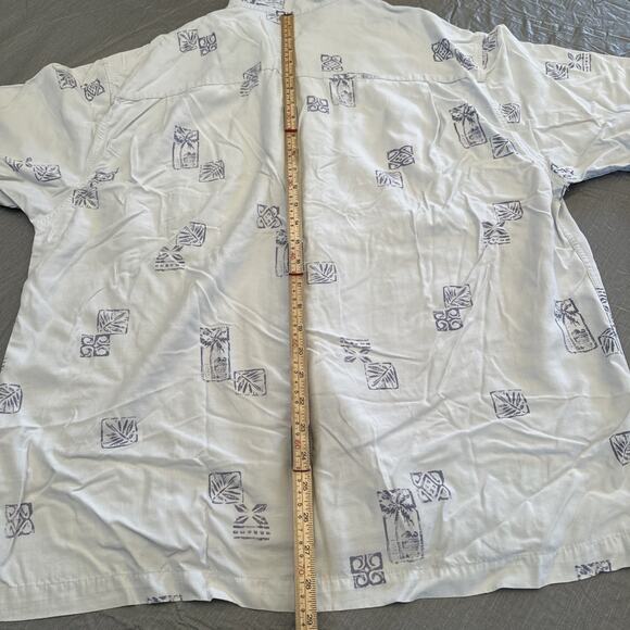 Quiksilver Silver Edition Shirt Men Large Blue Island Coastal Button Front - Picture 10 of 13